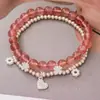 Plata de ley s925 microincrustada con circonita trébol de cuatro hojas cuenta espaciadora eslabón de pulsera de doble asa accesorio para pulsera de cuentas DIY de doble asa