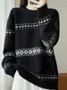 Suéter Feminino Novo Outono e Inverno Estilo Coreano High-End Solto Estilo Preguiçoso Macio e Sedoso 100% Lã Pura Versátil Suéter de Tricô