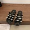 Pantuflas de Deslizamiento con Pedrería para Ropa de Verano para Mujer 2025 Nueva Moda Primavera y Verano con Falda Playa Antideslizantes Versátiles