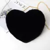 2019 Nuevo Día de San Valentín Bolso de Peluche con Cadena en Forma de Corazón para Mujer Bolso Cruzado Bolso Pequeño con Forma de Corazón de Melocotón para Mujer