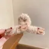 Presilha de Garra de Pelúcia Outono e Inverno Fofa Desenho Animado Presilha de Cabelo para Mulheres Grande Parte de Trás da Cabeça Presilha de Tubarão para Cabelo Grampo de Cabelo Grampo de Cabelo