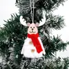 Rena de Pelúcia de Natal Pingente de Madeira Festa de Natal Decoração de Casa Ornamento Pendurado Árvore de Natal Arranjo DIY Pingente