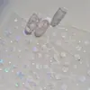 Pegatinas Decorativas 3D para Uñas Transparentes en Relieve, Pegatinas para Uñas Lindas Blancas Estilo Ins Azul Mini Estrellas de Cinco Puntas