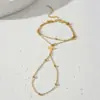 Anel Cruz Crucifixo Europeu e Americano Transfronteiriço Liga de Metal Inlaid com Strass Franja em Forma de Y Corrente de Dedo de Nicho Retro de Alta Qualidade
