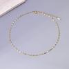 Colar Corrente Ouro 18K Feminino Corrente O Corrente Clavícula Osso de Cobra Cor Dourada Aço Inoxidável Corrente Fina Única Sem Pingente