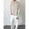 Estilo old money, suéter de punto con estampado floral, prenda exterior casual para otoño e invierno, suéter de botones de corte holgado, versátil y elegante