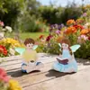 Modelo Novo Transfronteiriço Casal Elfo Micro-Paisagem Resina Ornamentos de Jardinagem DIY Menino e Menina Bebendo Café Artesanato Decorativo