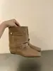 Encuentro Primero Temporada Botas Delgadas Botines Cortos para Mujer 2026 Otoño/Invierno Nuevo Estilo Botas Cónicas Maillard Botas Martin Botas Individuales