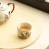 Taza de Maestro y Taza de Invitado Imitación de Cerámica Ru de la Dinastía Song, Juego de Té Kung Fu Retro para Uso Doméstico, Taza de Té Personal, Taza Pequeña de Cerámica para Degustación
