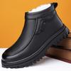 Botas de couro de cano alto de meia-idade 2024 inverno novas botas de neve grossas e quentes com forro de lã sapatos de couro com forro de lã sapatos de pai