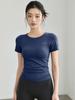 Verano Nuevo Estilo Femenino Adelgazante Ropa de Fitness Entrenamiento Profesional Deportes Manga Corta Correr Elástico Secado Rápido Top de Yoga