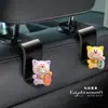 Gancho de carro desenho animado gato Jingdang gancho de armazenamento multifuncional para encosto de banco de carro gancho decorativo criativo para carro diy