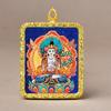 Pingente Thangka de Xizang Zakilam Quadrado Liga de Aço Titânio Dourado Vários Padrões de Minério Podem Escolher Direto da Fábrica