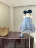 Vestido de Suspensório para Meninas Verão 2026 Novo Estilo Moda Infantil Doce Vestido de Gaze Vestido Regata Bolo de Verão