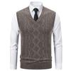 Nuevo Chaleco Suéter Cardigan Estilo Comercio Exterior para Hombre, Adecuado para Usar en Capas en Otoño e Invierno, Chaleco de Punto Cálido y Ajustado para Hombre
