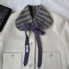 Bufanda Pequeña Rayada Estilo Coreano Nueva de Invierno 2026 para Mujer, Orejeras de Punto Cálidas, Calentador de Cuello de Lana de Nicho Ins