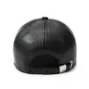 Gorra de béisbol de cuero liso de color sólido transfronteriza sombrero para exteriores para hombres de mediana edad y ancianos con terciopelo grueso resistente al viento cálido sombrero de pico