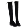 Botas altas adelgazantes de tacón medio y punta fina para mujer, novedad otoño e invierno 2026, de tubo alto, mate, elásticas, con tacón grueso, hasta la rodilla para mujer