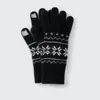 Guantes de punto Fair Isle con diseño de copo de nieve 100% cachemir puro para mujer, cálidos, versátiles, aptos para estudiantes, compatibles con pantalla táctil y diseño de cinco dedos para clima frío