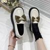 2024 Nuevos Otoño Suela Gruesa Estilo Japonés Jk Mocasines para Mujer Lazo Estilo Británico Zapatos Pequeños de Cuero para Ropa de Trabajo