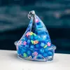 Botella de Arena Movediza Infundida en Aceite con Velero Adorno Creativo Temático del Océano Cuentas de Burbujas Luminosas Llavero de Acrílico Accesorios Venta al por Mayor