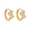 Aogu Folheado a Cobre Ouro Real Gotejamento de Óleo Olhos Brincos de Estrela de Zircônia da Moda Nicho Brincos Frescos Produto Novo Transfronteiriço