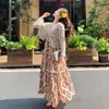 Conjunto de Dos Piezas Bohemian Style Adelgazante Casual de Moda Verano 2026: Vestido Camisola y Cárdigan Calado