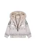 Chaqueta de Algodón con Capucha y Cuello de Piel de Águila de Montaña Cachorro Estilo Fair Isle para Hombres y Mujeres Invierno Nuevo Acolchada Cálida Chaqueta de Algodón para Parejas