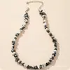 Colar Pulseira Brincos de Pedras Naturais Conjunto Pulseira Joias Masculinas e Femininas Estilo Rock Pedra Irregular Feito à Mão