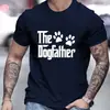 Transfronterizo Aliexpress para Hombre Patrón El Padre Perro Primavera, Verano y Otoño Casual Cuello Redondo Mangas Cortas Camiseta