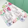Alfombrillas de Suelo Estilo Nórdico Estampado de Plantas Transfronterizas Alfombrillas Absorbentes para Cocina Alfombrillas Antideslizantes Resistentes a Manchas para Baño Alfombra para Dormitorio Felpudos