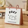 Calendario Felino Curativo 2027 Modelo Nuevo Calendario Adorno de Escritorio para Estudiantes Cuaderno Planificador Mensual Calendario Anual