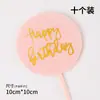 Conjunto de Toppers de Acrílico de 20 Peças para Decoração de Bolo de Aniversário, Toppers de Bandeira, Mesa de Sobremesas de Festa Trendy
