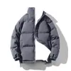 2024 estilo nuevo ropa acolchada de algodón para pareja cuello alto ropa acolchada de algodón forro polar engrosado terciopelo de cordero chaqueta acolchada de algodón marca de moda estilo Hong Kong ropa de pan para hombre