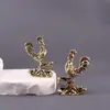 Lingote de Latón Macizo Gallo Zodiaco de Gama Alta Decoración del Hogar Mascota de Té Objetos Antiguos Adornos de Escritorio Artesanías
