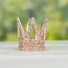 Adornos Decorativos para Hornear Pastel de Cumpleaños Infantil Corona Pequeña de Princesa Tocado Corona Pequeña de Dedo de Aleación de Diamante en Forma de Corazón