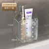 Estante de Almacenamiento para Cepillo de Dientes y Pasta de Dientes Sin Taladrar Agujeros en el Baño Caja de Almacenamiento para Artículos de Tocador Montada en la Pared del Lavabo del Baño