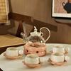 Entrada Creativa Traje de Lujo para el Té de la Tarde Juego de Té Tetera de Alto Valor Taza de Té Tetera de Cerámica con Flores Set de Agua para Hospitalidad Doméstica