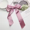 Nuevo Estilo Girly Doble Capa Cinta de Satén de Seda Lazo Accesorio para el Cabello Pasador DIY Accesorios para Bolsas Ropa