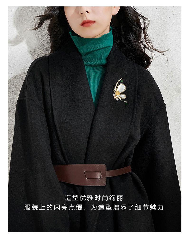 时尚轻奢风贝壳蝴蝶胸针小众高级感淡水珍珠昆虫胸花新