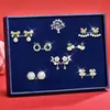 Pendientes de Camelia con Aguja de Plata S925 en Caja de Regalo, Pendientes Florales Elegantes y de Alta Gama, Regalo de Cumpleaños para Niñas