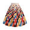 Venta Caliente Transfronteriza Hepburn Retro Cintura Alta Posicionamiento Estampado Combinable Moda Delgada Línea A Falda Paraguas Larga Media para Mujer en Verano