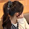 Nueva Pinza para el Cabello Estilo Coreano para Cola de Caballo de Mujer Pinza Banana de Gama Alta Accesorios para el Cabello de Terciopelo Cuadros Lazo Dulce Otoño e Invierno