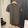 Camiseta Masculina Listrada de Manga Curta com Gola Redonda Verão Fina Seda Gelo Elástica Manga Curta Casual Juvenil Sensação de Gelo Camiseta Base