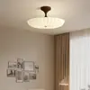 Lámpara de Dormitorio Estilo Chino Retro, Lámpara de Techo, Lámpara de Carcasa Color Nogal, Lámpara Redonda Cálida y Romántica para Estudio, Dormitorio Principal y Comedor