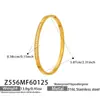 Pulsera de Anillo Liso Simple y de Moda Transfronteriza Europea y Americana con Incrustaciones de Circonita, Acero Inoxidable Chapado en Oro Real de 18 Quilates Cierre, Joyería para Mujer