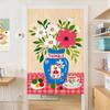Cortina de Puerta de Flor Simple Escandinava Decoración del Hogar Cocina Baño Cortina Divisoria Dormitorio Tela sin Perforaciones Media Cortina