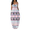 Vestido largo estampado de talla grande para mujer, sexy, con escote en V profundo, estilo Amazon, estilo europeo y americano, 2021