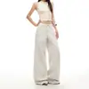 Pantalones vaqueros juveniles de color naranja # Tencel con tacto fresco, finos, de pierna ancha, para mujer, corte holgado, adelgazantes, transpirables, con caída, versátiles, de largo hasta el suelo