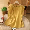 Blusa sem mangas estilo coreano com laço único e babados, corte A para mulheres, top colete de verão